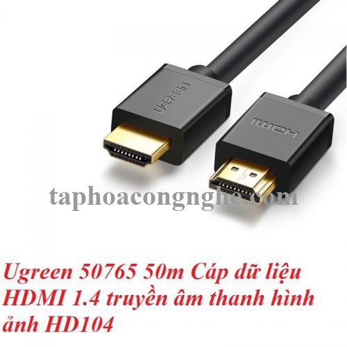 Ugreen 50765 50m Cáp dữ liệu HDMI 1.4 có chipset truyền âm thanh hình ảnh HD104 30050765